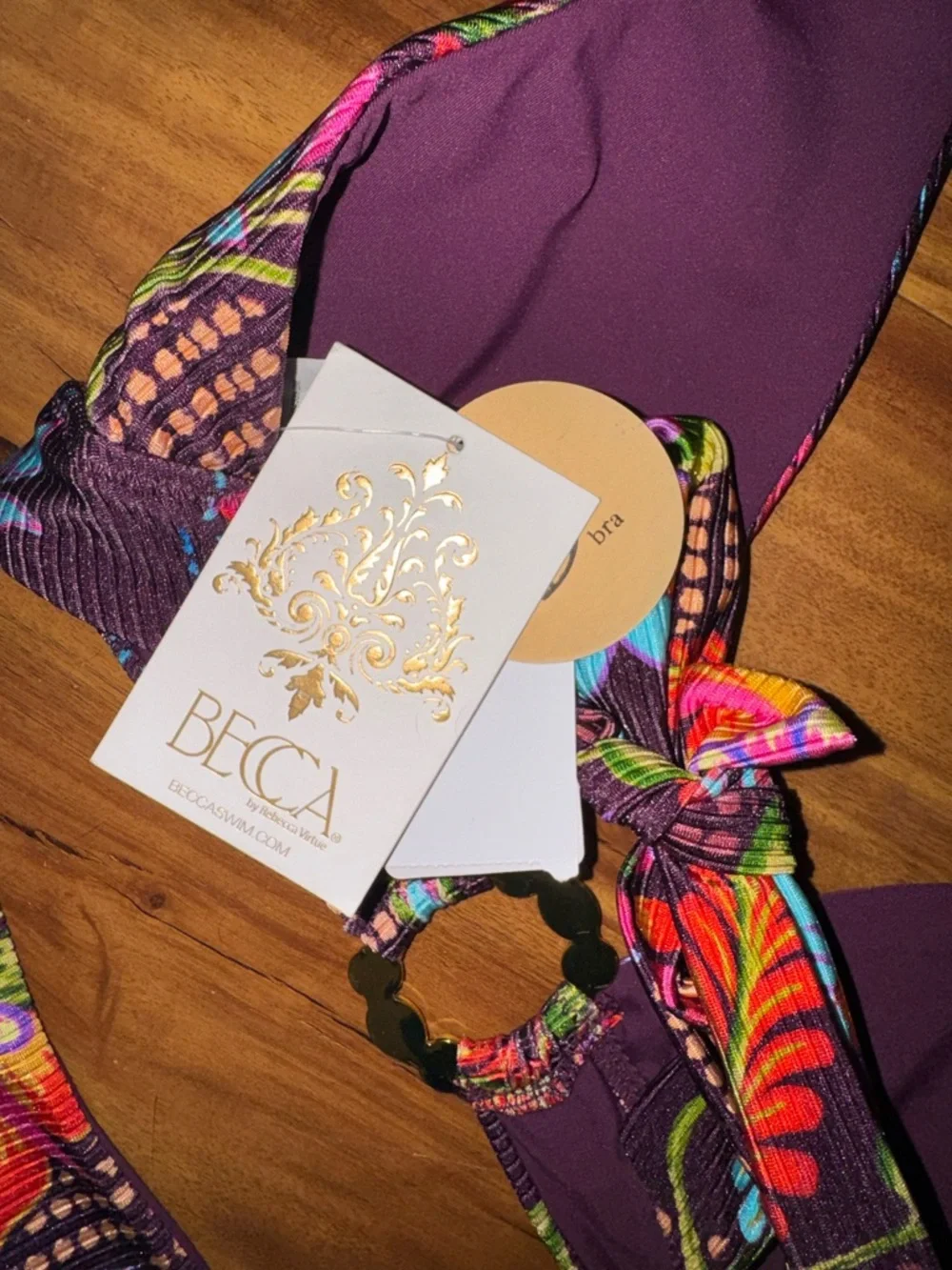 BECCA Vibrant Floral Halter Bikini Top and Bottom - Pink Multi